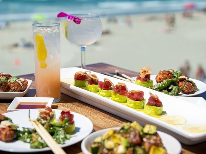 Cannonball restaurant sushi and ocean view dining at Belmont Park, Mission Beach